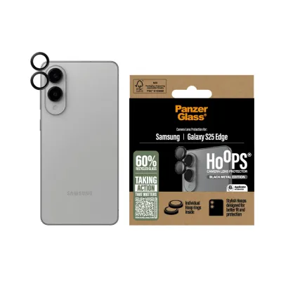 PanzerGlass - Ochranný kryt objektívu Hoops pre Samsung Galaxy S25 Edge, čierna