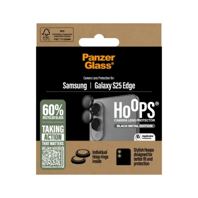 PanzerGlass - Ochranný kryt objektívu Hoops pre Samsung Galaxy S25 Edge, čierna