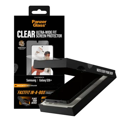 PanzerGlass - Tvrdené sklo UWF s FASTFIT In-A-Box pre Samsung Galaxy S26+, číra
