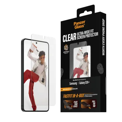 PanzerGlass - Tvrdené sklo UWF s FASTFIT In-A-Box pre Samsung Galaxy S26+, číra