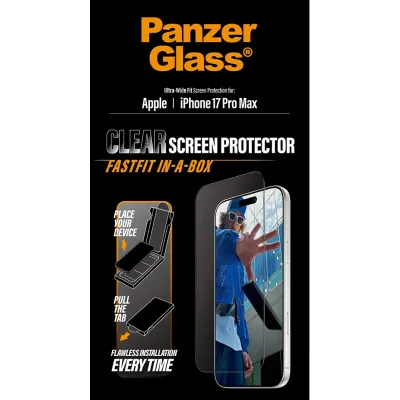PanzerGlass - Tvrdené sklo UWF s Fastfit pre iPhone 17 Pro Max, čierna