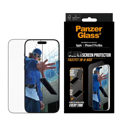 PanzerGlass - Tvrdené sklo UWF s Fastfit pre iPhone 17 Pro Max, čierna