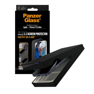 PanzerGlass - Tvrdené sklo UWF s Fastfit pre iPhone 17 Pro Max, čierna