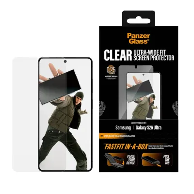 PanzerGlass - Tvrdené sklo UWF s FASTFIT In-A-Box pre Samsung Galaxy S26 Ultra, číra