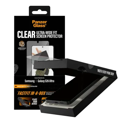 PanzerGlass - Tvrdené sklo UWF s FASTFIT In-A-Box pre Samsung Galaxy S26 Ultra, číra