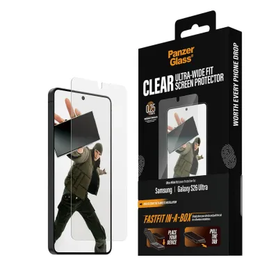 PanzerGlass - Tvrdené sklo UWF s FASTFIT In-A-Box pre Samsung Galaxy S26 Ultra, číra