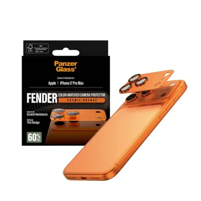 PanzerGlass - Ochranný kryt objektívu Fender pre iPhone 17 Pro Max, oranžová