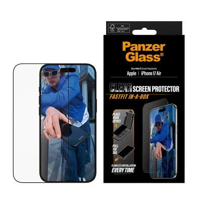 PanzerGlass - Tvrdené sklo UWF s Fastfit pre iPhone 17 Air, čierna