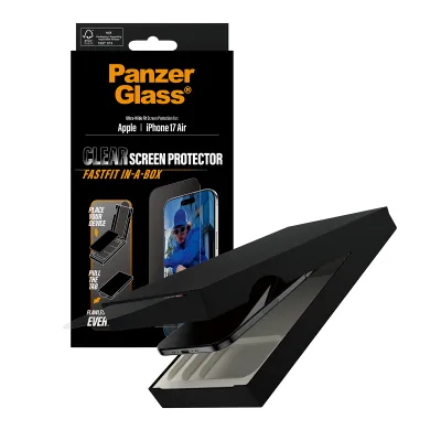 PanzerGlass - Tvrdené sklo UWF s Fastfit pre iPhone 17 Air, čierna
