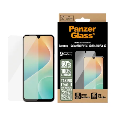 PanzerGlass - Tvrdené sklo UWF pre Samsung Galaxy M15 5G/F15 5G/A26 5G/A16/A16 5G, čierna