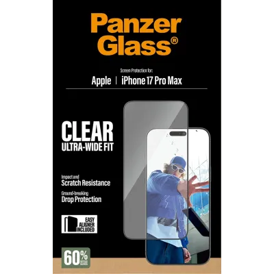 PanzerGlass - Tvrdené sklo UWF s aplikátorom pre iPhone 17 Pro Max, čierna