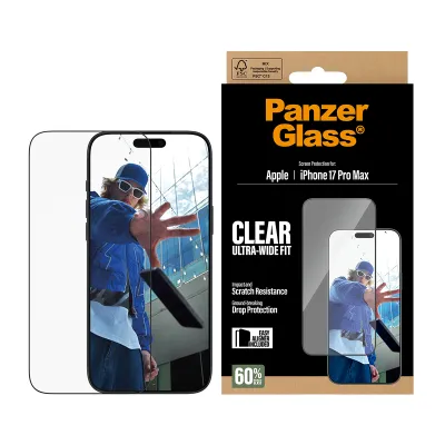 PanzerGlass - Tvrdené sklo UWF s aplikátorom pre iPhone 17 Pro Max, čierna