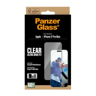 PanzerGlass - Tvrdené sklo UWF s aplikátorom pre iPhone 17 Pro Max, čierna