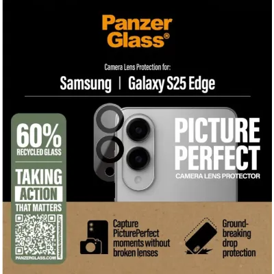 PanzerGlass - Ochranný kryt objektívu PicturePerfect pre Samsung Galaxy S25 Edge, čierna