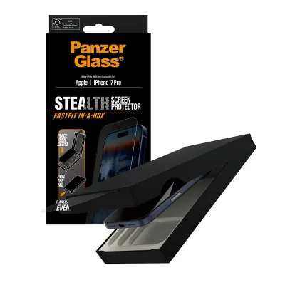 PanzerGlass - Tvrdené sklo UWF Stealth s Fastfit pre iPhone 17 Pro, čierna