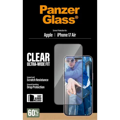PanzerGlass - Tvrdené sklo UWF s aplikátorom pre iPhone 17 Air, čierna
