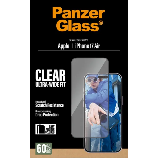 PanzerGlass - Tvrdené sklo UWF s aplikátorom pre iPhone 17 Air, čierna