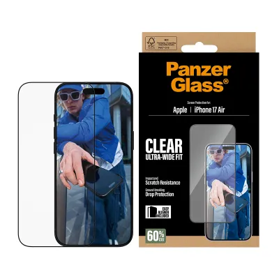 PanzerGlass - Tvrdené sklo UWF s aplikátorom pre iPhone 17 Air, čierna