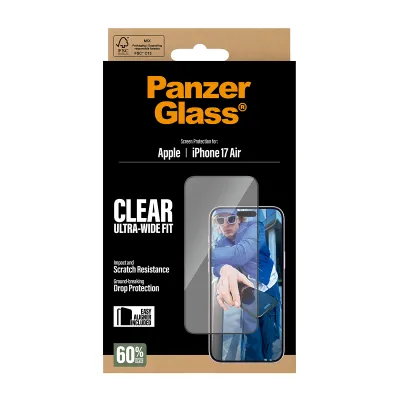 PanzerGlass - Tvrdené sklo UWF s aplikátorom pre iPhone 17 Air, čierna