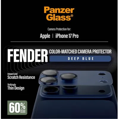 PanzerGlass - Ochranný kryt objektívu Fender pre iPhone 17 Pro, modrá