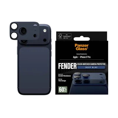 PanzerGlass - Ochranný kryt objektívu Fender pre iPhone 17 Pro, modrá