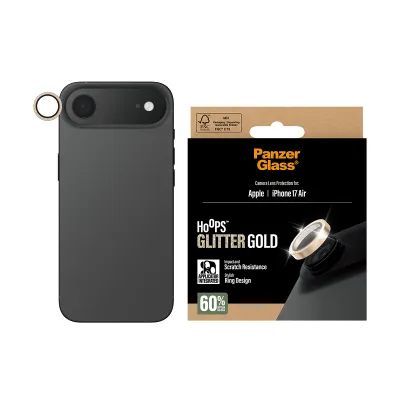 PanzerGlass - Ochranný kryt objektívu Hoops pre iPhone 17 Air, glitter gold