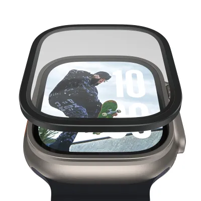 PanzerGlass - Tvrdené sklo UWF METALLIC pre Apple Watch 11/10 49 mm, čierna