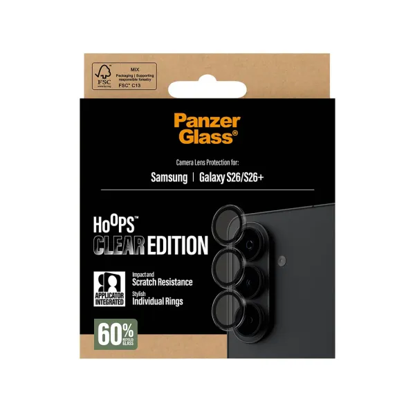 PanzerGlass - Ochranný kryt objektívu Hoops pre Samsung Galaxy S26/S26+, číra