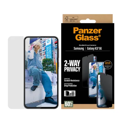 PanzerGlass - Tvrdené sklo UWF Privacy s aplikátorom pre Samsung Galaxy A37, číra