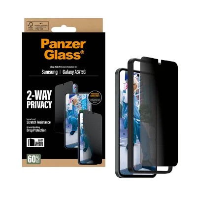 PanzerGlass - Tvrdené sklo UWF Privacy s aplikátorom pre Samsung Galaxy A37, číra