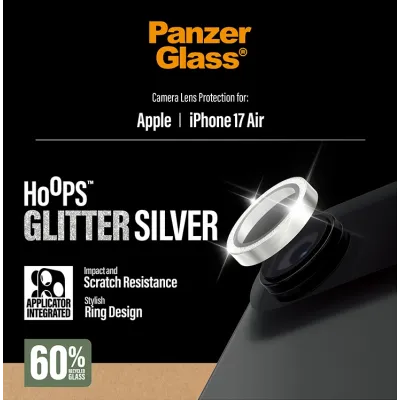 PanzerGlass - Ochranný kryt objektívu Hoops pre iPhone 17 Air, glitter silver