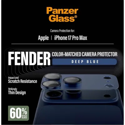 PanzerGlass - Ochranný kryt objektívu Fender pre iPhone 17 Pro Max, modrá