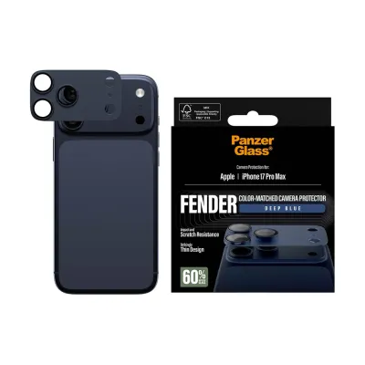 PanzerGlass - Ochranný kryt objektívu Fender pre iPhone 17 Pro Max, modrá