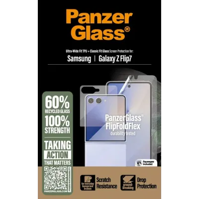 PanzerGlass - Ochranná fólia UWF a tvrdené sklo pre Samsung Galaxy Z Flip7, číra