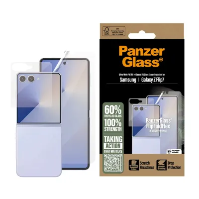 PanzerGlass - Ochranná fólia UWF a tvrdené sklo pre Samsung Galaxy Z Flip7, číra