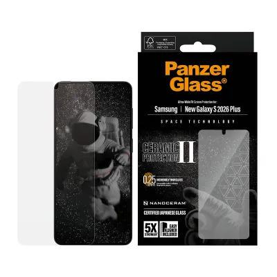 PanzerGlass - Tvrdené sklo UWF Ceramic s aplikátorom pre Samsung Galaxy S26+, číra
