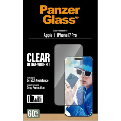 PanzerGlass - Tvrdené sklo UWF s aplikátorom pre iPhone 17 Pro, čierna