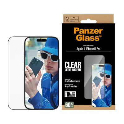 PanzerGlass - Tvrdené sklo UWF s aplikátorom pre iPhone 17 Pro, čierna