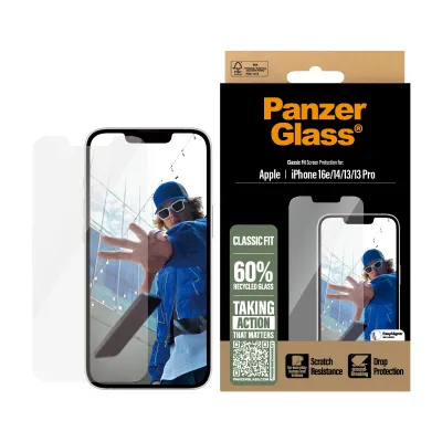 PanzerGlass - Tvrdené sklo s aplikátorom pre iPhone 17e/16e/14/13/13 Pro, číra
