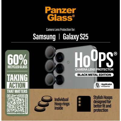 PanzerGlass - Ochranný kryt objektívu Hoops pre Samsung Galaxy S25, čierna