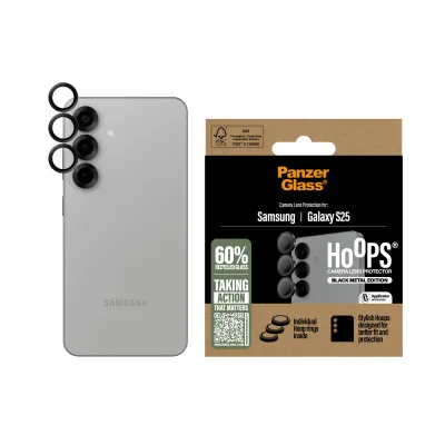 PanzerGlass - Ochranný kryt objektívu Hoops pre Samsung Galaxy S25, čierna