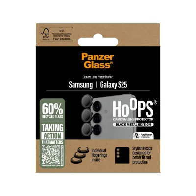 PanzerGlass - Ochranný kryt objektívu Hoops pre Samsung Galaxy S25, čierna
