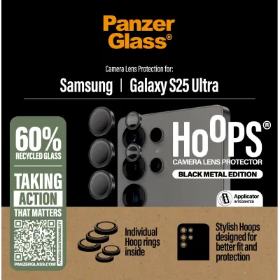PanzerGlass - Ochranný kryt objektívu Hoops pre Samsung Galaxy S25 Ultra, čierna