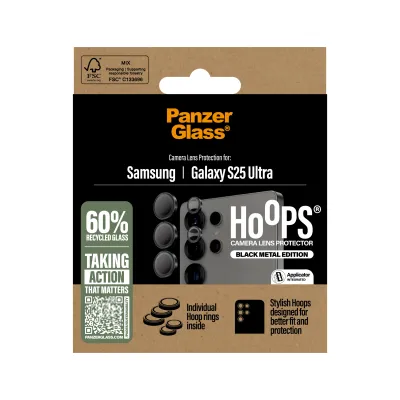 PanzerGlass - Ochranný kryt objektívu Hoops pre Samsung Galaxy S25 Ultra, čierna