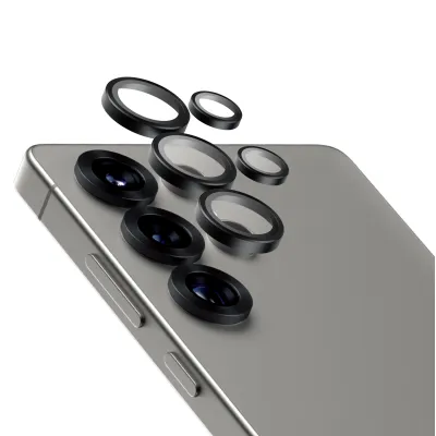 PanzerGlass - Ochranný kryt objektívu Hoops Ceramic pre Samsung Galaxy S25 Ultra, čierna