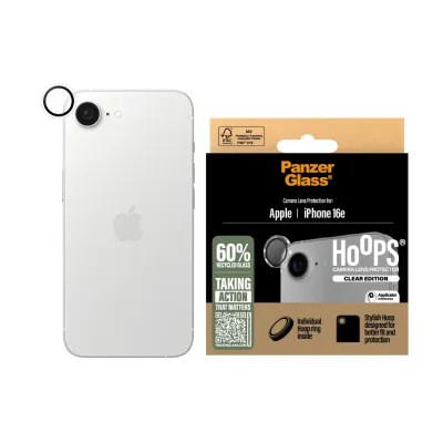 PanzerGlass - Ochranný kryt objektívu Hoops pre iPhone 17e/16e, číra