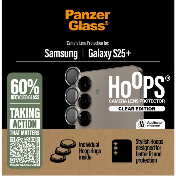 PanzerGlass - Ochranný kryt objektívu Hoops pre Samsung Galaxy S25+, číra