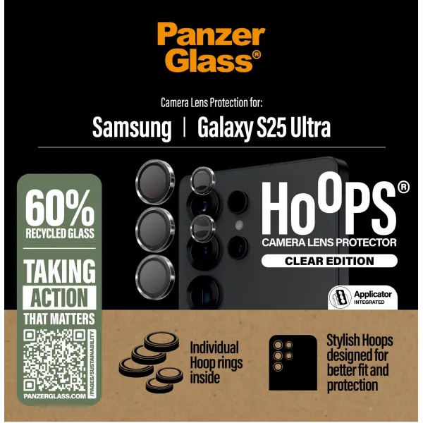 PanzerGlass - Ochranný kryt objektívu Hoops pre Samsung Galaxy S25 Ultra, číra