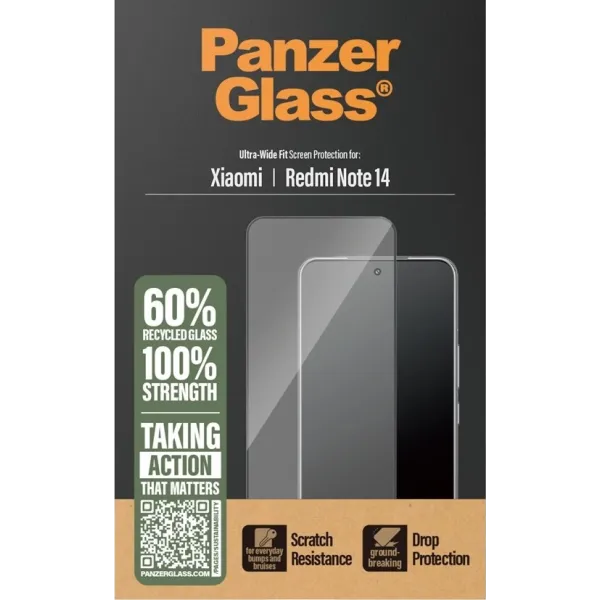 PanzerGlass - Tvrdené sklo UWF pre Xiaomi Redmi Note 14, čierna