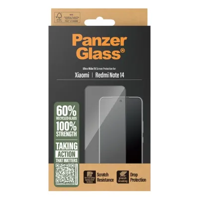 PanzerGlass - Tvrdené sklo UWF pre Xiaomi Redmi Note 14, čierna